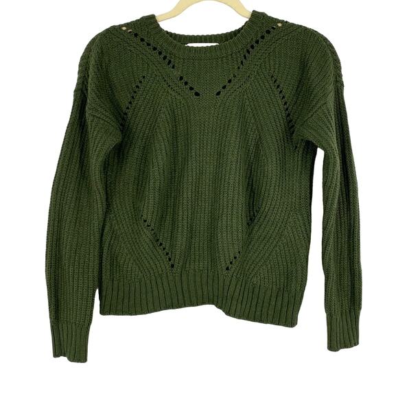 John + Jenn Green Knit Sweater Size XS Long Sleeve - Picture 2 of 6